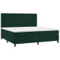 vidaXL Κρεβάτι Boxspring με Στρώμα Σκούρο Πράσινο 200x200εκ. Βελούδινο