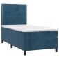 vidaXL Κρεβάτι Boxspring με Στρώμα Σκούρο Μπλε 80 x 200 εκ. Βελούδινο