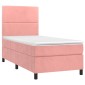 vidaXL Κρεβάτι Boxspring με Στρώμα Ροζ 80 x 200 εκ. Βελούδινο