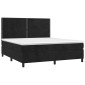 vidaXL Κρεβάτι Boxspring με Στρώμα Μαύρο 180x200 εκ. Βελούδινο