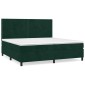 vidaXL Κρεβάτι Boxspring με Στρώμα Σκούρο Πράσινο 200x200εκ. Βελούδινο