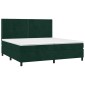 vidaXL Κρεβάτι Boxspring με Στρώμα Σκούρο Πράσινο 200x200εκ. Βελούδινο