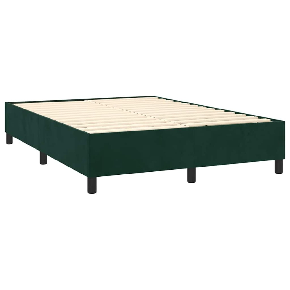 vidaXL Κρεβάτι Boxspring με Στρώμα Σκούρο Πράσινο 140x200εκ. Βελούδινο