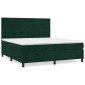 vidaXL Κρεβάτι Boxspring με Στρώμα Σκούρο Πράσινο 180x200εκ. Βελούδινο