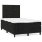 vidaXL Κρεβάτι Boxspring με Στρώμα Μαύρο 120 x 200 εκ. Βελούδινο