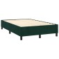 vidaXL Κρεβάτι Boxspring με Στρώμα Σκούρο Πράσινο 140x190εκ. Βελούδινο