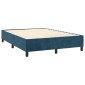 vidaXL Κρεβάτι Boxspring με Στρώμα Σκούρο Μπλε 140x200 εκ. Βελούδινο