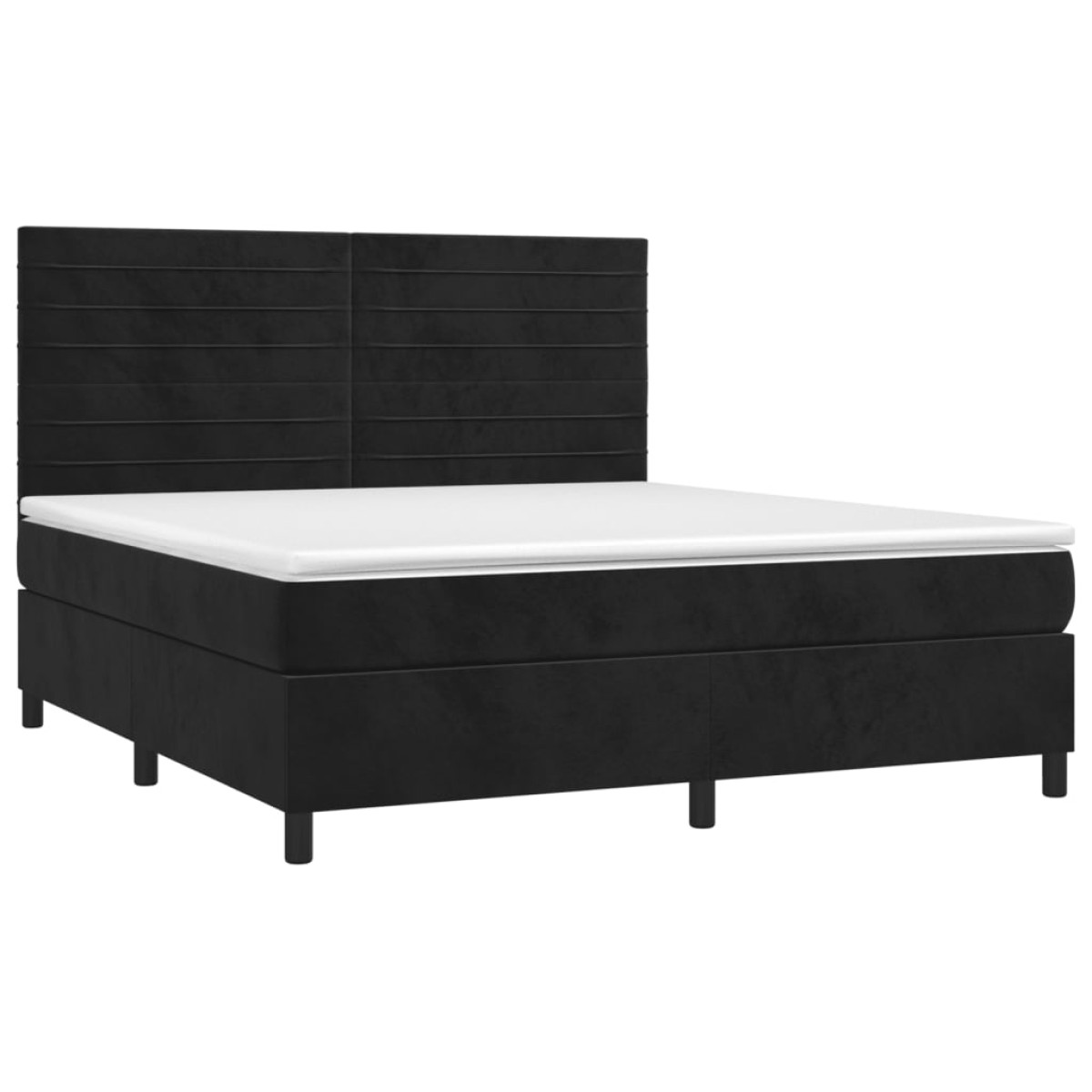vidaXL Κρεβάτι Boxspring με Στρώμα Μαύρο 160x200 εκ. Βελούδινο