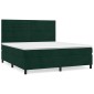 vidaXL Κρεβάτι Boxspring με Στρώμα Σκούρο Πράσινο 160x200εκ. Βελούδινο