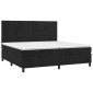 vidaXL Κρεβάτι Boxspring με Στρώμα Μαύρο 200x200 εκ. Βελούδινο