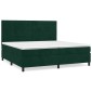 vidaXL Κρεβάτι Boxspring με Στρώμα Σκούρο Πράσινο 200x200εκ. Βελούδινο