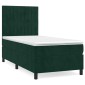 vidaXL Κρεβάτι Boxspring με Στρώμα Σκούρο Πράσινο 80x200 εκ. Βελούδινο