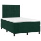 vidaXL Κρεβάτι Boxspring με Στρώμα Σκούρο Πράσινο 120x200εκ. Βελούδινο