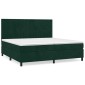 vidaXL Κρεβάτι Boxspring με Στρώμα Σκούρο Πράσινο 200x200εκ. Βελούδινο