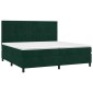 vidaXL Κρεβάτι Boxspring με Στρώμα Σκούρο Πράσινο 200x200εκ. Βελούδινο