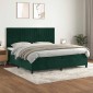 vidaXL Κρεβάτι Boxspring με Στρώμα Σκούρο Πράσινο 200x200εκ. Βελούδινο