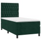 vidaXL Κρεβάτι Boxspring με Στρώμα Σκούρο Πράσινο 80x200 εκ. Βελούδινο