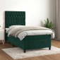 vidaXL Κρεβάτι Boxspring με Στρώμα Σκούρο Πράσινο 80x200 εκ. Βελούδινο