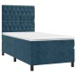 vidaXL Κρεβάτι Boxspring με Στρώμα Σκούρο Μπλε 80 x 200 εκ. Βελούδινο