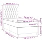 vidaXL Κρεβάτι Boxspring με Στρώμα Μαύρο 100x200 εκ. Βελούδινο