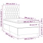 vidaXL Κρεβάτι Boxspring με Στρώμα Σκούρο Μπλε 100x200 εκ. Βελούδινο