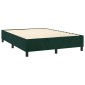 vidaXL Κρεβάτι Boxspring με Στρώμα Σκούρο Πράσινο 140x200εκ. Βελούδινο