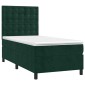 vidaXL Κρεβάτι Boxspring με Στρώμα Σκούρο Πράσινο 80x200 εκ. Βελούδινο