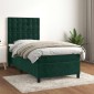 vidaXL Κρεβάτι Boxspring με Στρώμα Σκούρο Πράσινο 80x200 εκ. Βελούδινο