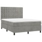 vidaXL Κρεβάτι Boxspring με Στρώμα Ανοιχτό Γκρι 140x190 εκ. Βελούδινο