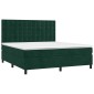 vidaXL Κρεβάτι Boxspring με Στρώμα Σκούρο Πράσινο 160x200εκ. Βελούδινο