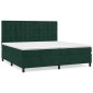 vidaXL Κρεβάτι Boxspring με Στρώμα Σκούρο Πράσινο 200x200εκ. Βελούδινο