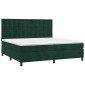 vidaXL Κρεβάτι Boxspring με Στρώμα Σκούρο Πράσινο 200x200εκ. Βελούδινο