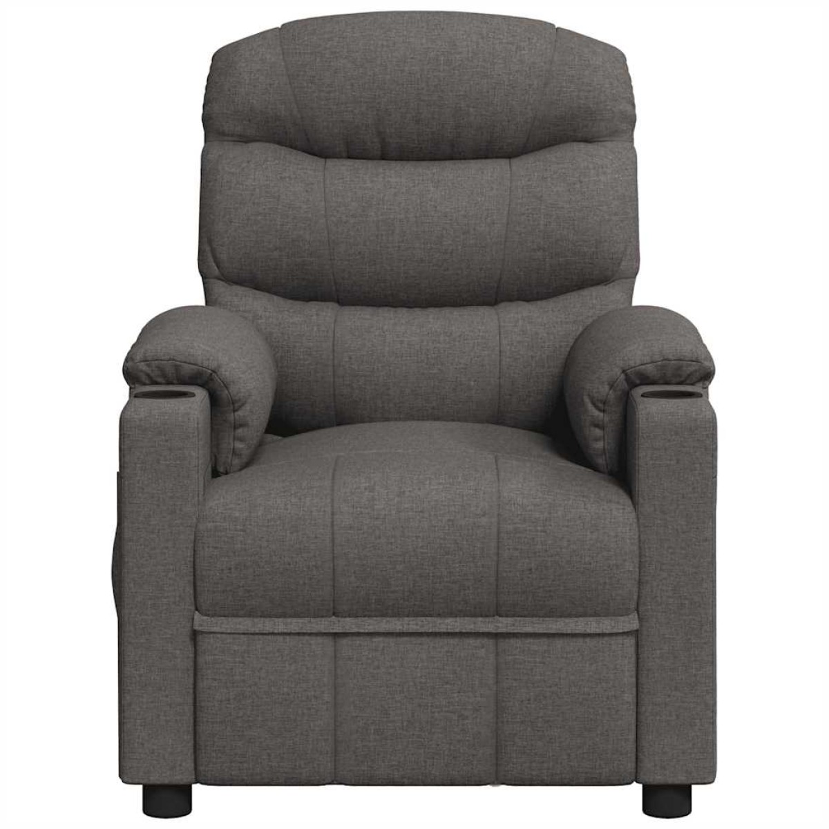 vidaXL Πολυθρόνα Μασάζ Ηλεκτρική Σκούρο Γκρι Υφασμάτινη