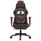 vidaXL Καρέκλα Gaming Μασάζ Υποπόδιο Μαύρο/Μπορντό από Συνθετικό Δέρμα