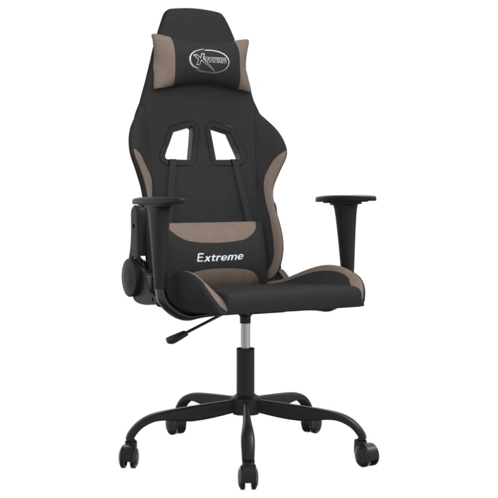 vidaXL Καρέκλα Gaming Μαύρη και Taupe Υφασμάτινη