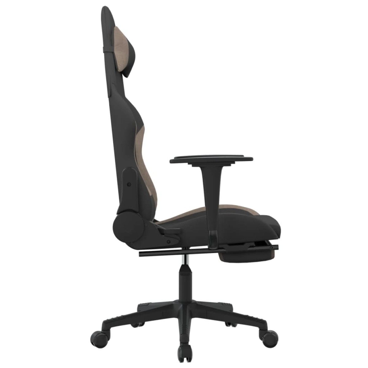 vidaXL Καρέκλα Gaming Μαύρη & Taupe Υφασμάτινη με Υποπόδιο