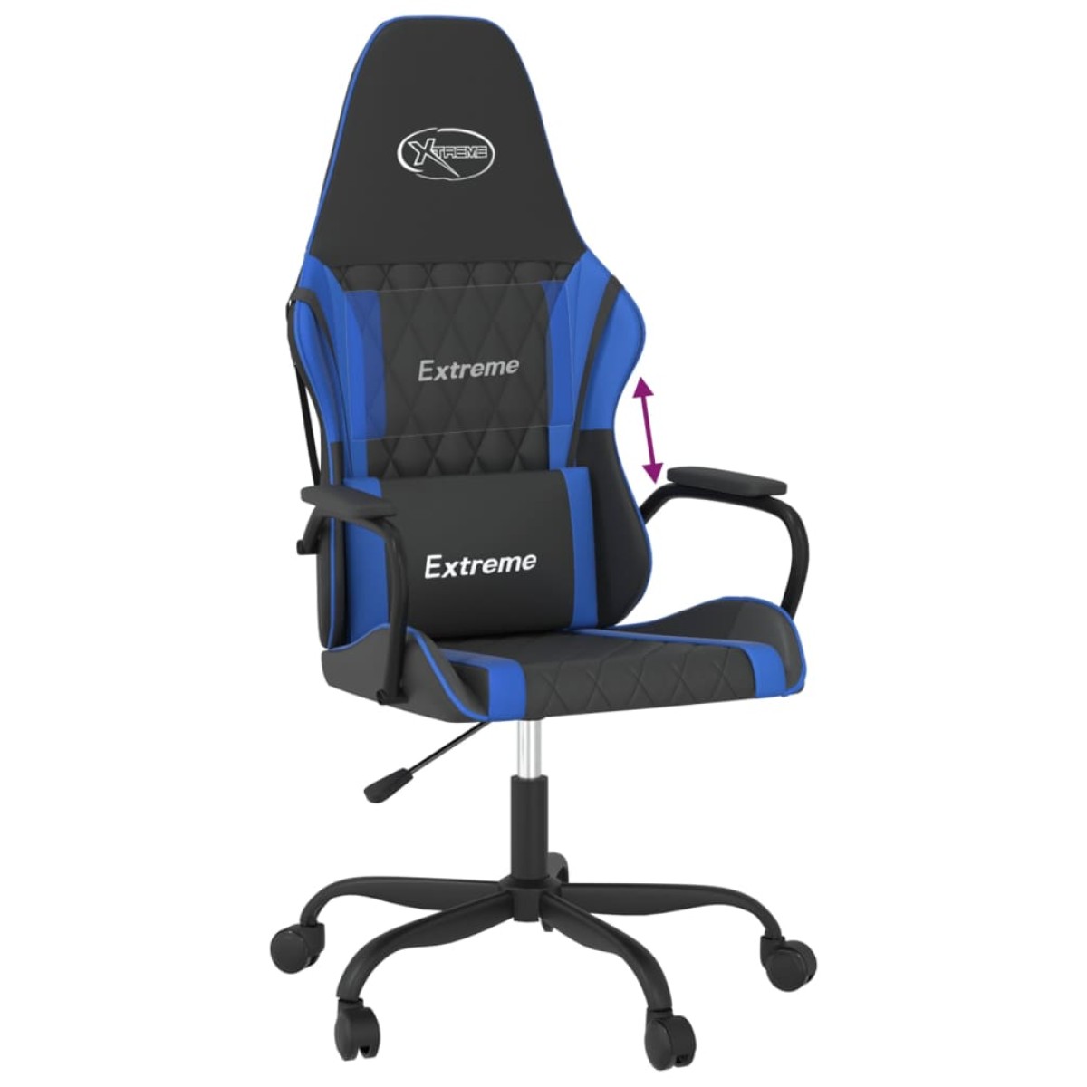 vidaXL Καρέκλα Gaming Μαύρο/Μπλε από Συνθετικό Δέρμα