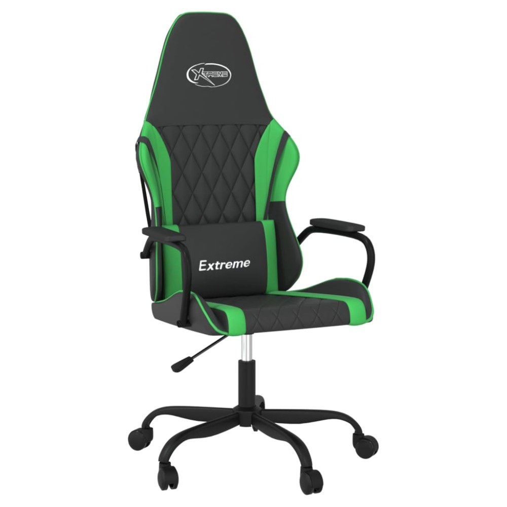 vidaXL Καρέκλα Gaming Μαύρο/πράσινο από Συνθετικό Δέρμα