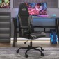 vidaXL Καρέκλα Gaming Μαύρο/Γκρι από Συνθετικό Δέρμα