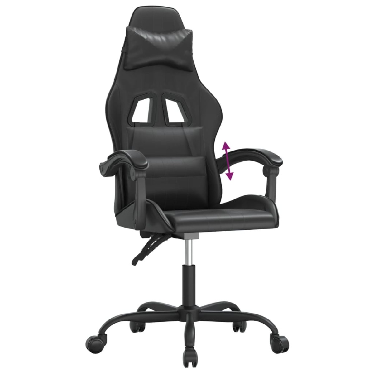 vidaXL Καρέκλα Gaming Μαύρη από Συνθετικό Δέρμα
