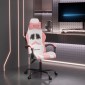 vidaXL Καρέκλα Gaming Λευκό και Ροζ από Συνθετικό Δέρμα