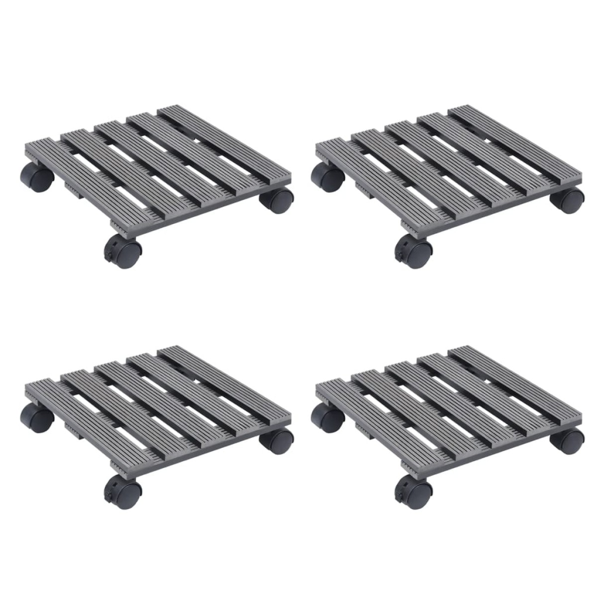 vidaXL Βάσεις για Γλάστρες με Ρόδες 4 τεμ. Γκρι 30x30x7,5 εκ. από WPC