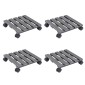 vidaXL Βάσεις για Γλάστρες με Ρόδες 4 τεμ. Γκρι 30x30x7,5 εκ. από WPC