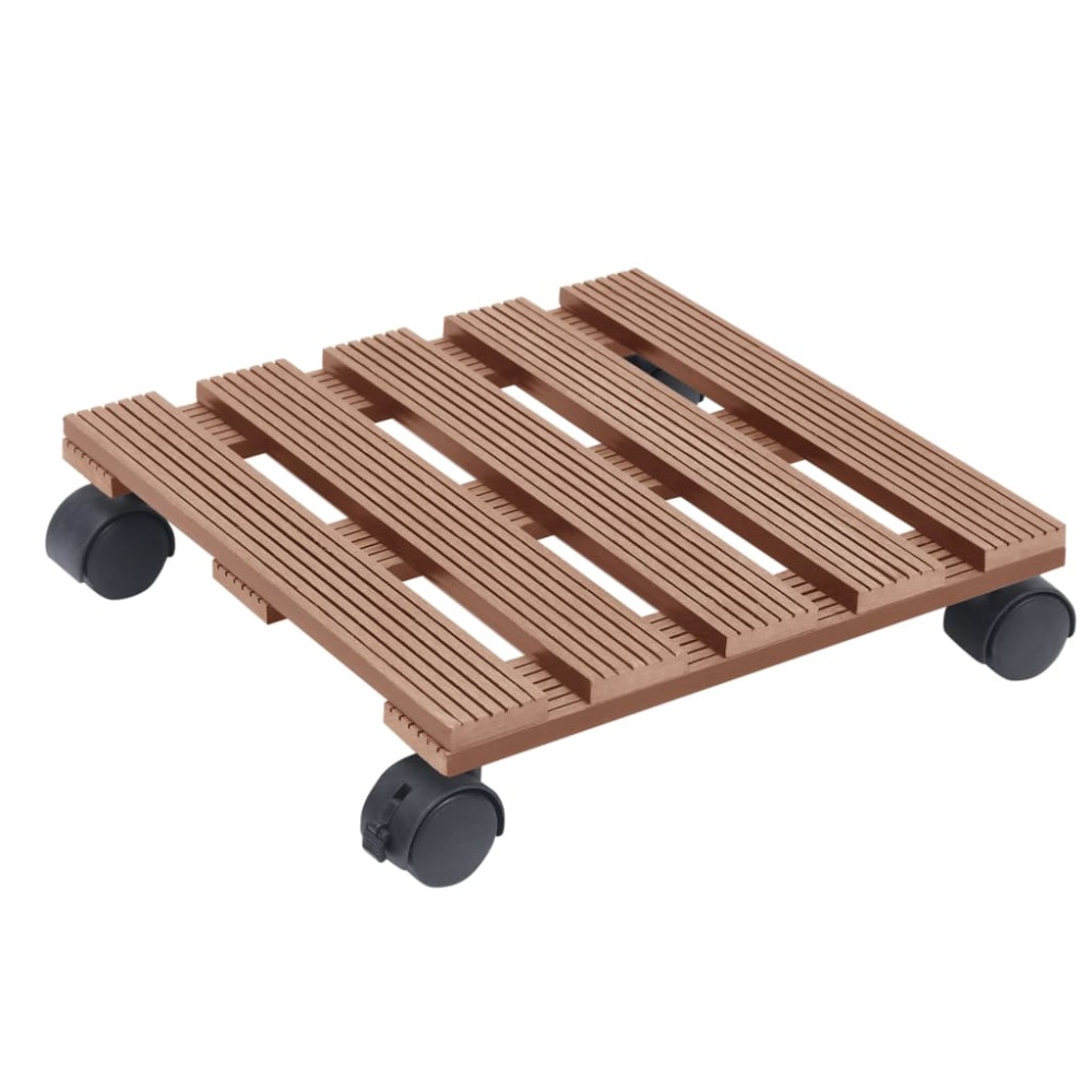 vidaXL Βάσεις για Γλάστρες με Ρόδες 4 τεμ. Καφέ 30x30x7,5 εκ. από WPC