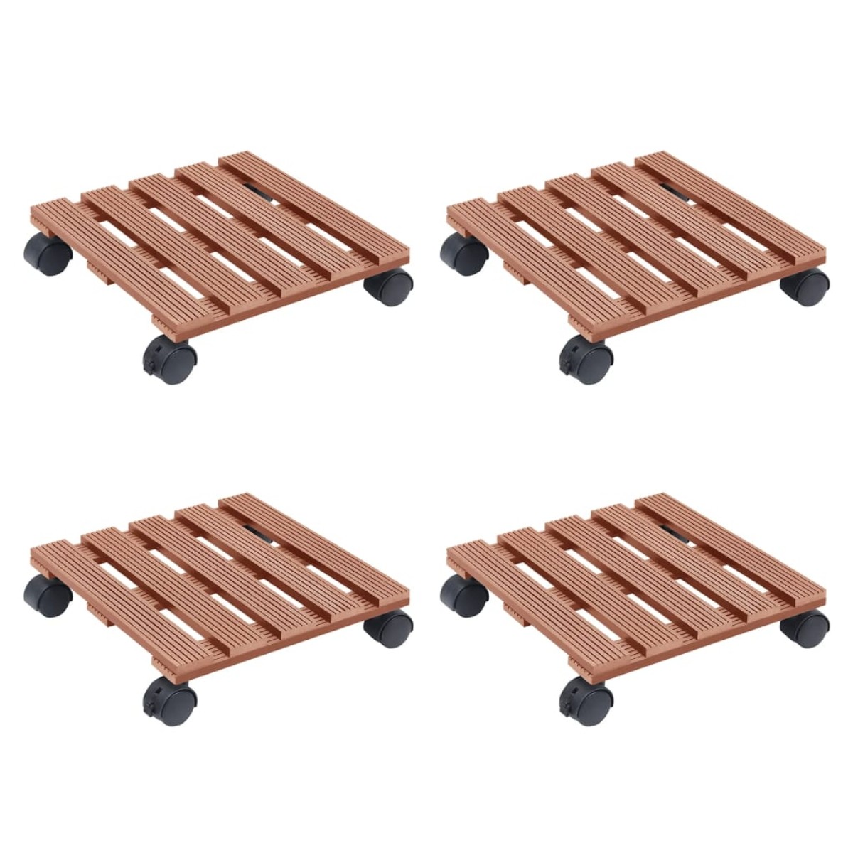 vidaXL Βάσεις για Γλάστρες με Ρόδες 4 τεμ. Καφέ 30x30x7,5 εκ. από WPC