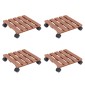 vidaXL Βάσεις για Γλάστρες με Ρόδες 4 τεμ. Καφέ 30x30x7,5 εκ. από WPC