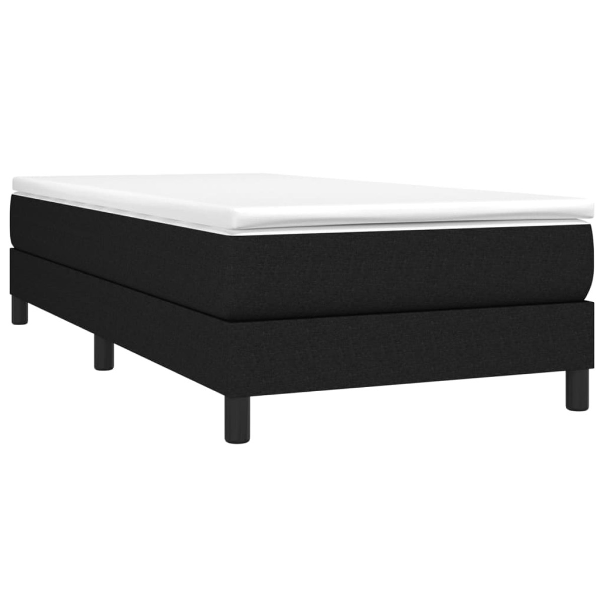 vidaXL Κρεβάτι Boxspring με Στρώμα Μαύρο 90x190 εκ.Υφασμάτινο