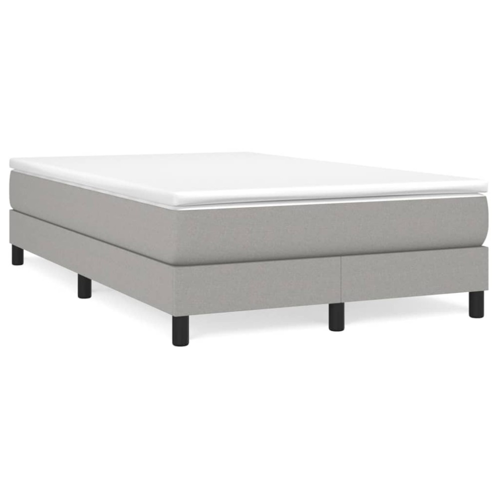 vidaXL Κρεβάτι Boxspring με Στρώμα Ανοιχτό Γκρι 120x200 εκ. Υφασμάτινο