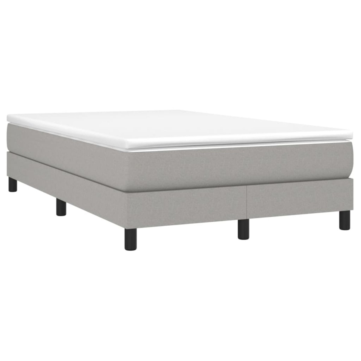 vidaXL Κρεβάτι Boxspring με Στρώμα Ανοιχτό Γκρι 120x200 εκ. Υφασμάτινο