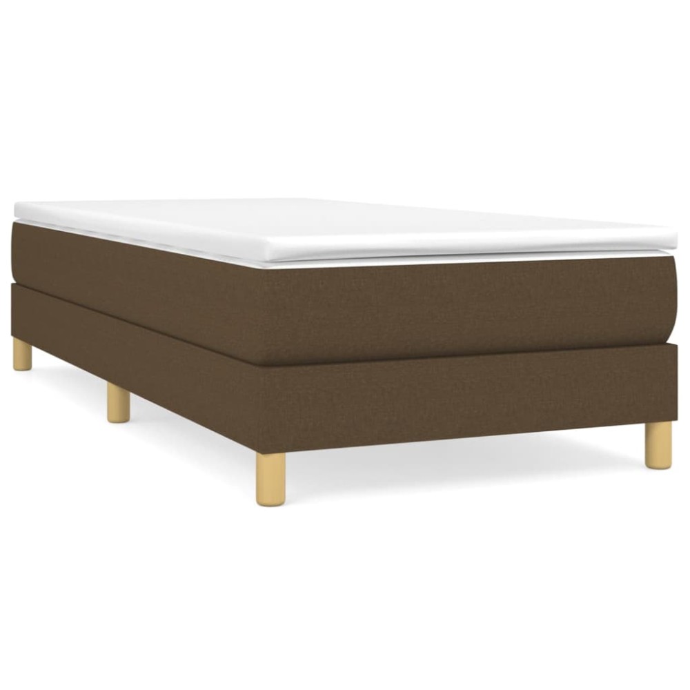 vidaXL Κρεβάτι Boxspring με Στρώμα Σκούρο Καφέ 80x200 εκ. Υφασμάτινο
